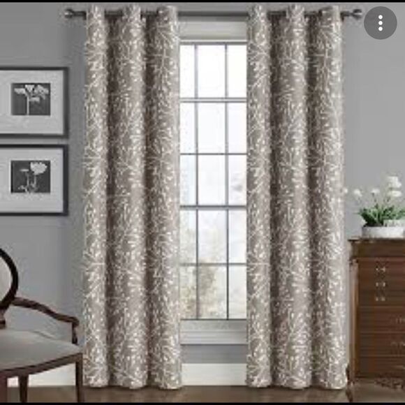 Biscayne Branches Grommet window panel 84 inches length by 40 inches wide - Picture 1 of 7